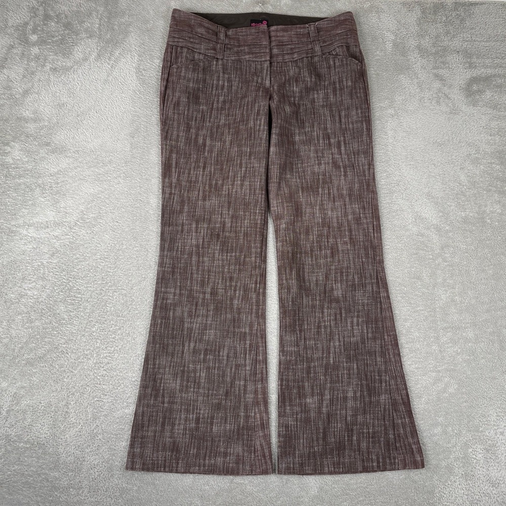Flirtatious Flare Pants Womens 11 Brown Vintage Y2K Low Rise Textured Trousers